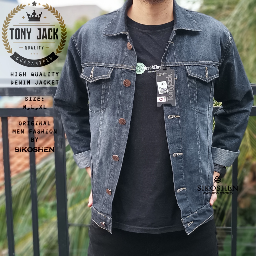 Jaket Jeans Pria TONY JACK Denim Jacket Distro Cowok