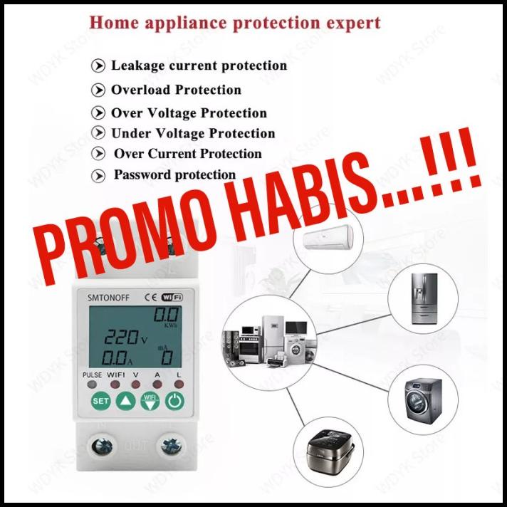 Promo Tuya Wifi Smart Mcb Elcb Prepaid Energy Meter Kwh Meter