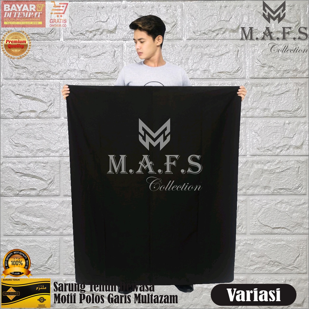SARUNG DEWASA SARUNG TENUN POLOS HITAM MULTAZAM