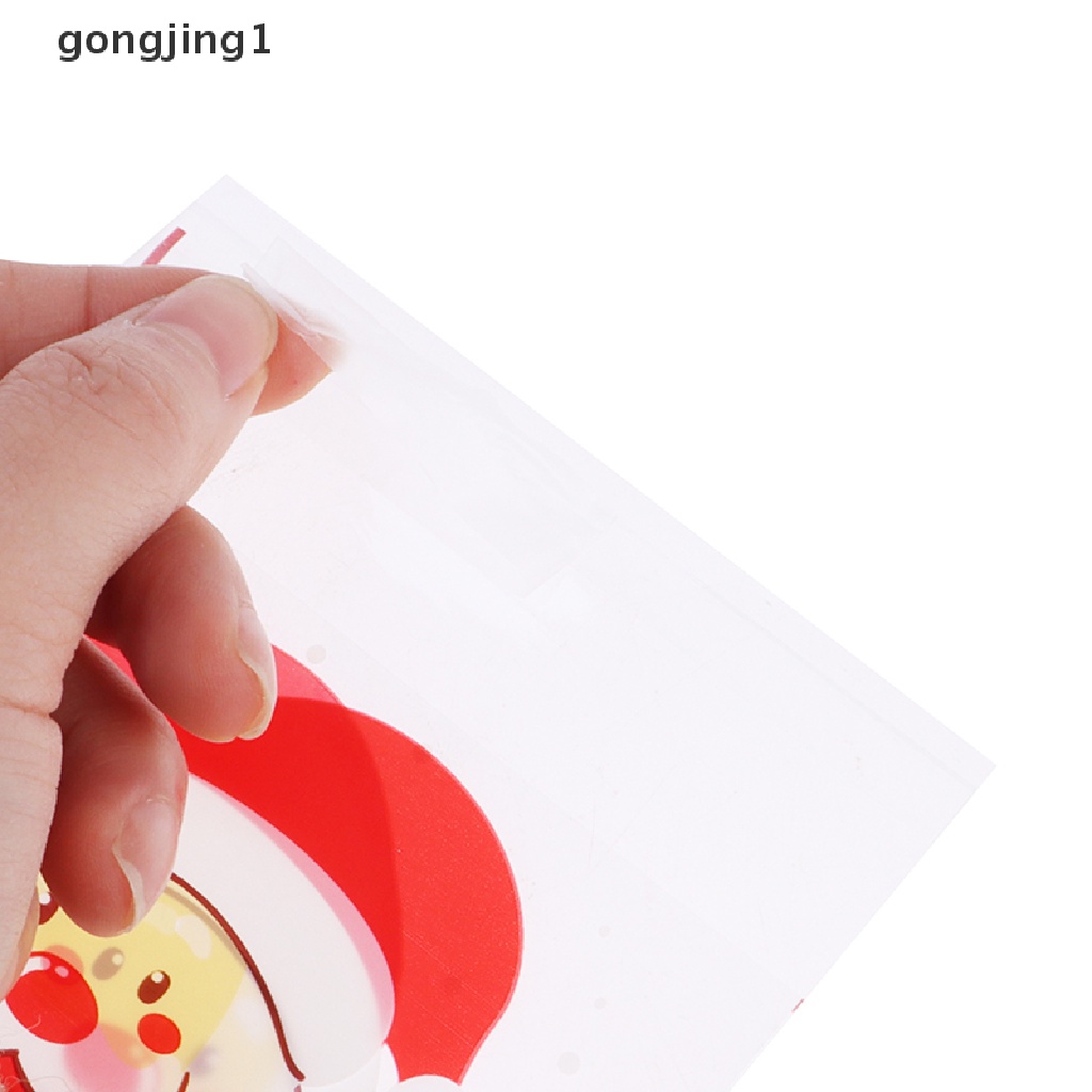 Ggg 100Pcs Merry Xmas Candy Bags Santa Claus Snowflake Cookie Kantong Plastik Untuk Diy ID