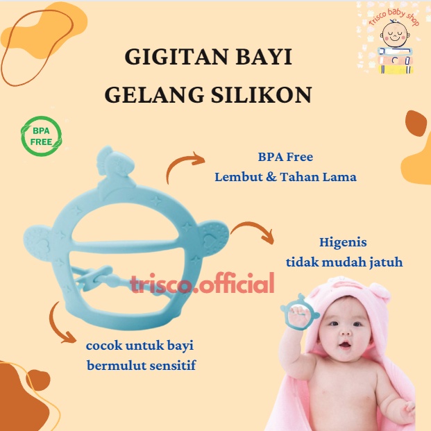 Gigitan Teether Gelang Anak Silikon Lembut Anti Jatuh