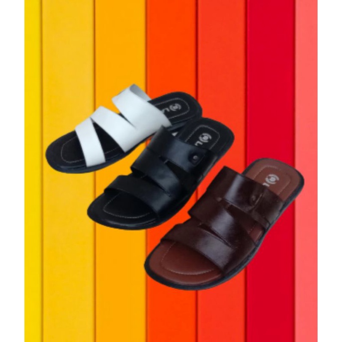 sandal  kulit pria jumbo44/45/46/47/48sandal kekinian sandal selip on  sandal kasual
