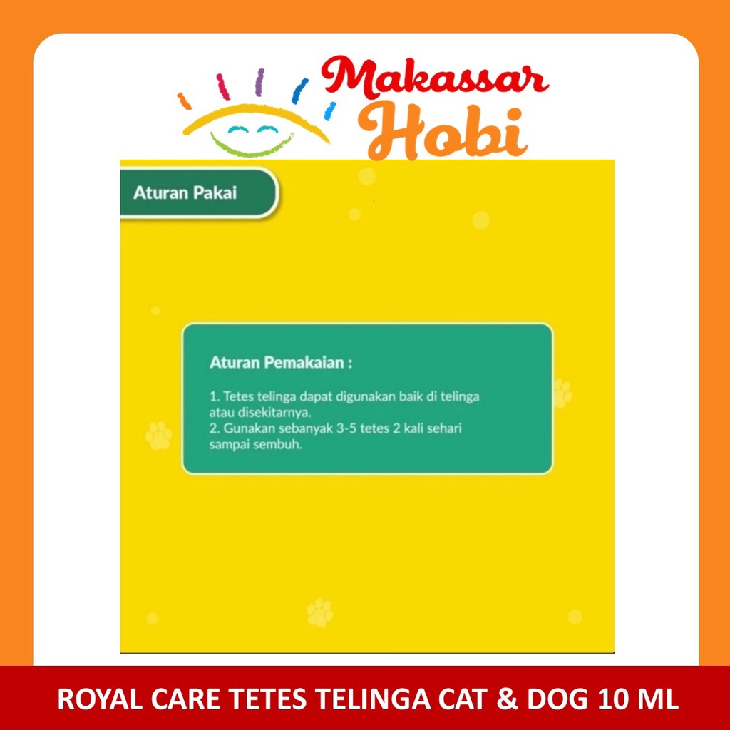 Royal Care Ear Telinga Obat Tetes Infeksi Bakteri Kuping Kucing Anjing Cat Dog