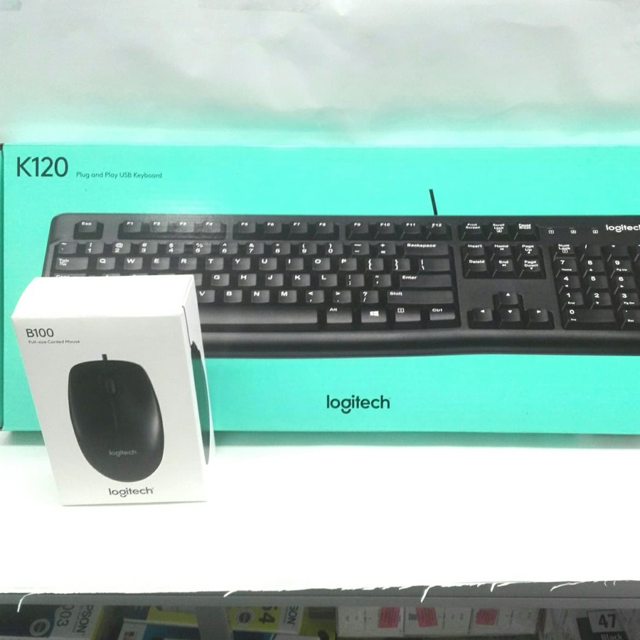 Logitech Mouse USB B100 + Keyboard USB K120