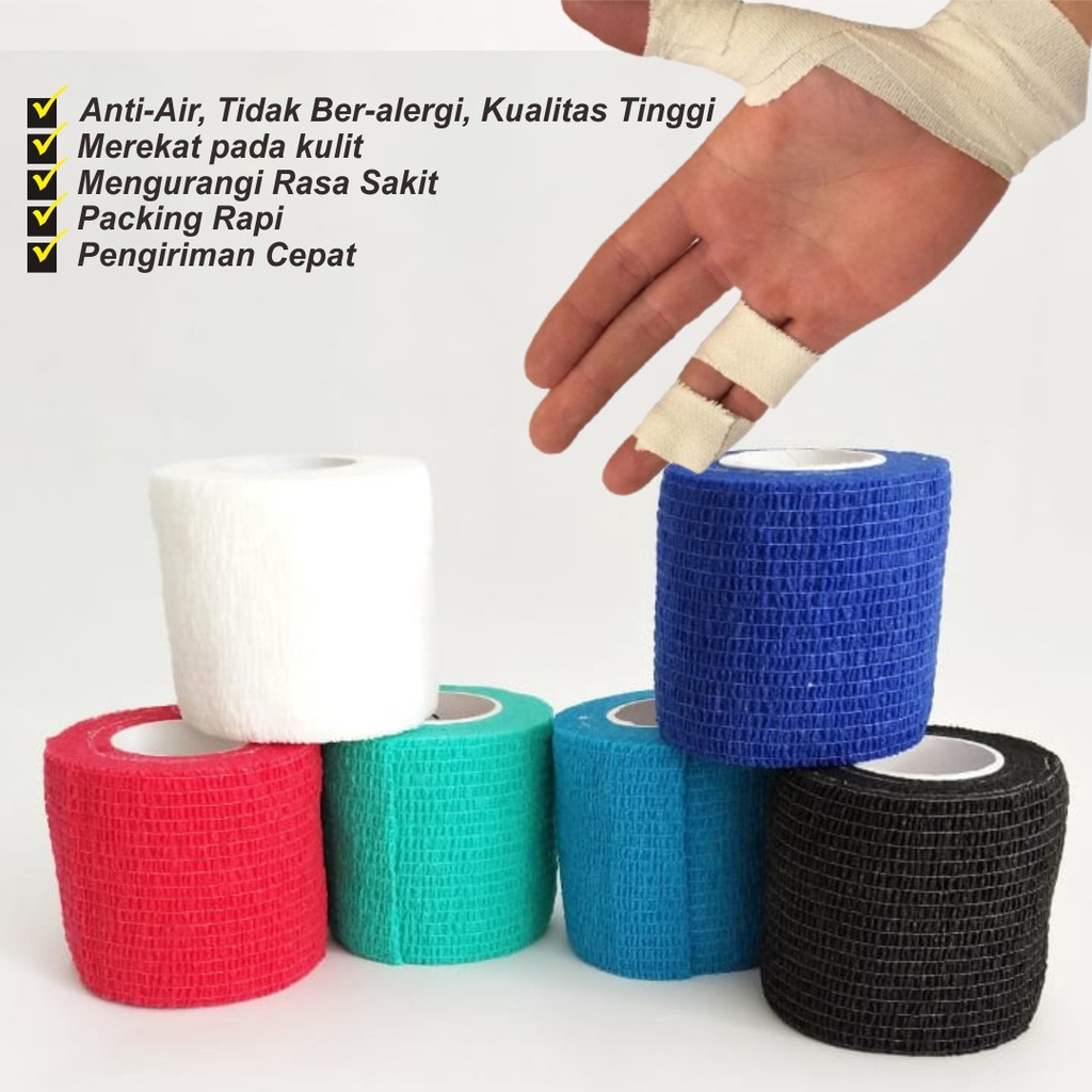 PERBAN TANGAN & JARI 5 CM × 4 METER | PELINDUNG TANGAN MENCEGAH CEDERA | OLAHRAGA TANGAN BASKET VOLI