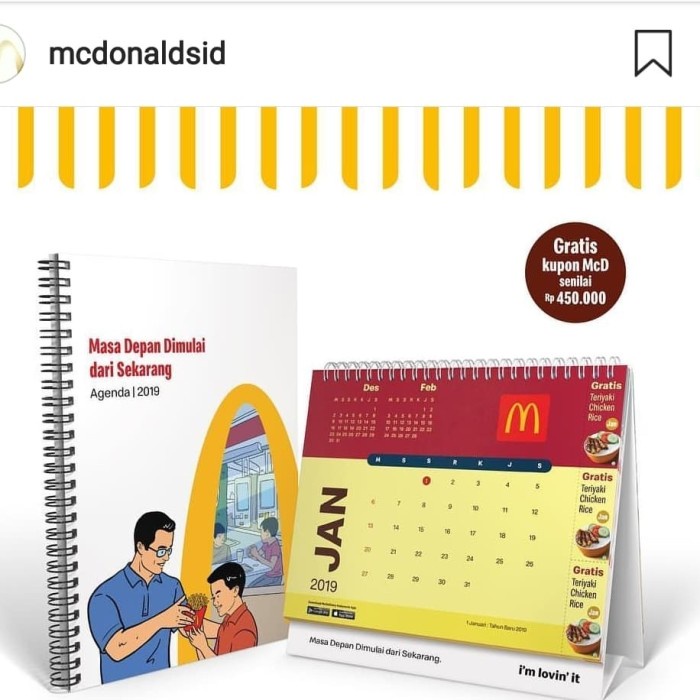 

✨NEW✨ - Agenda dan kalender Mcd 2019 (paket 1 set)