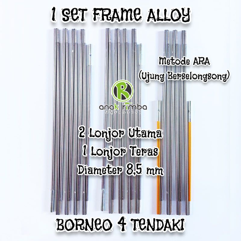 FRAME ALLOY JAVA 4 PRO TENDAKI TENDA DOME KAP. 4 ORANG SIAP PAKAI