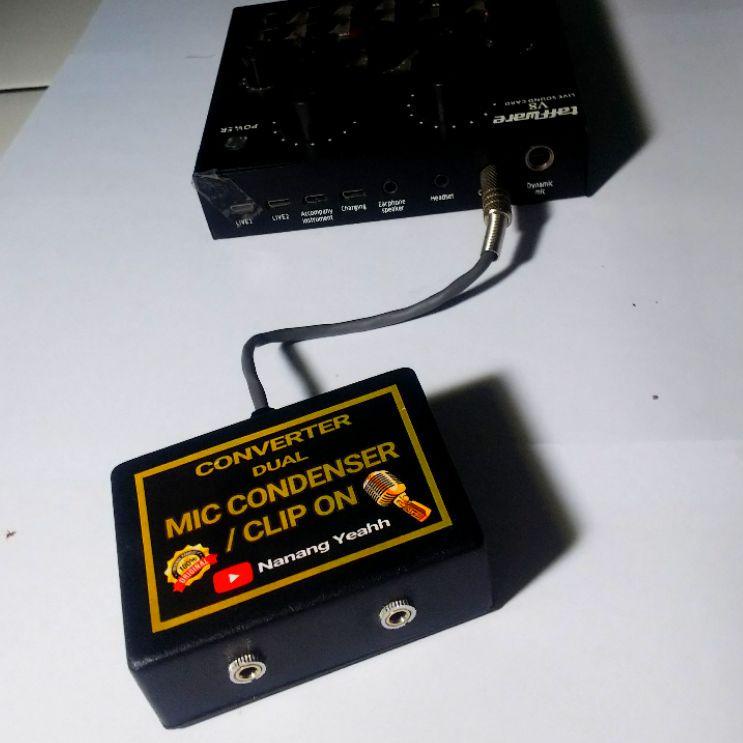 Stok Terbatas CONVERTER DUAL SPLITER 2 MIC CONDENSER / 2 MIC CLIP ON