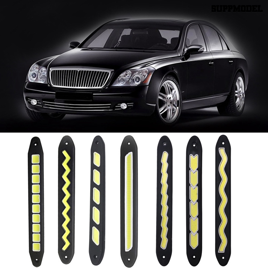 [Auto] 2pcs Lampu Lari Siang Hari Flexible COB Silikon 12V LED DRL Kabut Mengemudi Dome Interior Lampu Untuk Mobil