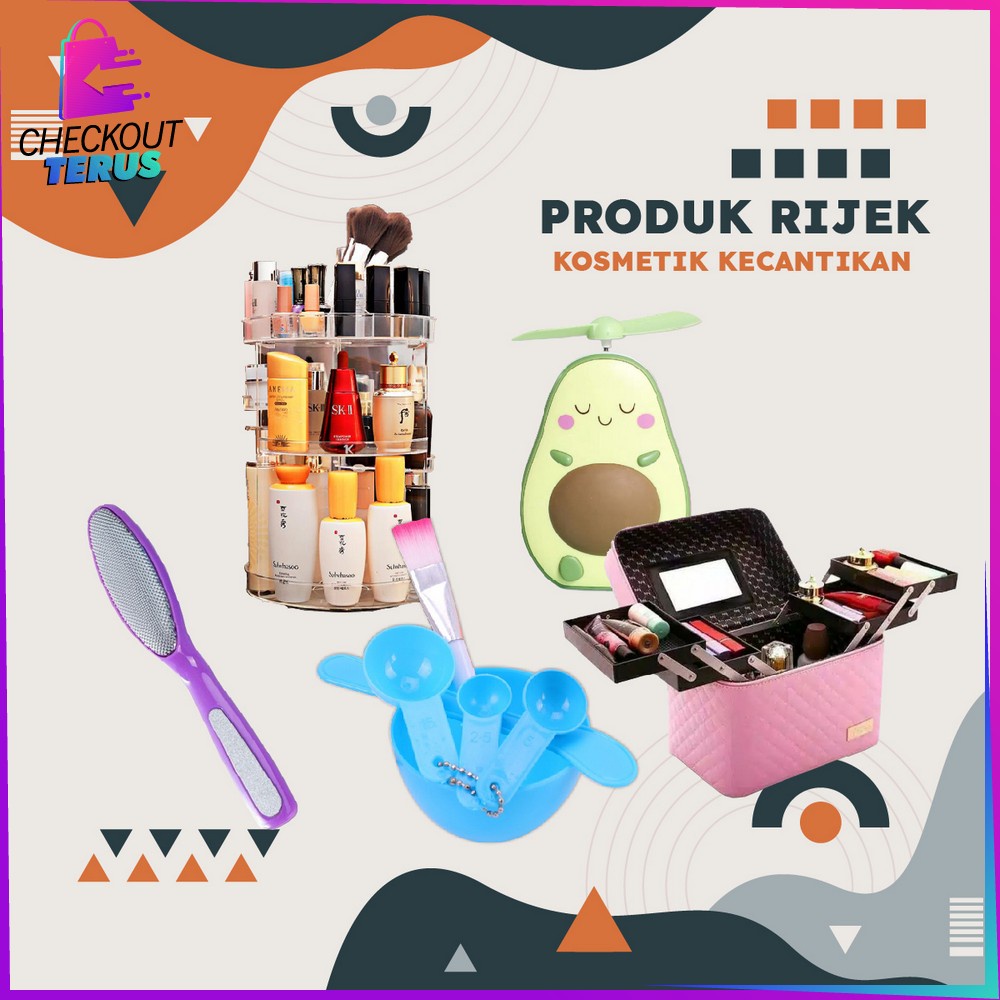 CT PART 1 Barang Rijek Rak Kosmetik Tempat Penyimpanan Kotak Brush Makeup Multifungsi Mangkok Masker