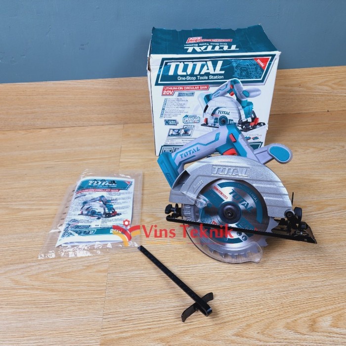 Cordless Circular Saw Total Tsli1651 Mesin Gergaji Kayu Baterai 165Mm