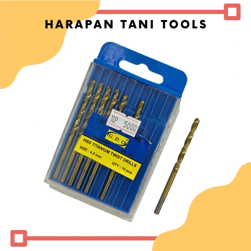 GDO Mata Bor Besi Kuning 4mm | G.D.O Mata Bor Besi Kuning 4mm | Mata Bor Besi Kuning 4mm