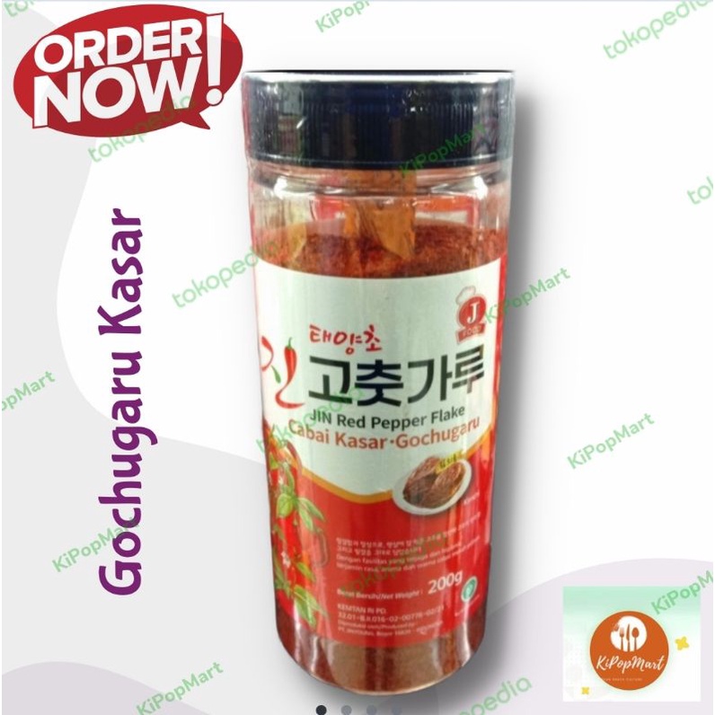 

Jin Red Peper Flake Gochugaru / Cabe Bubuk Kasar 200 gram