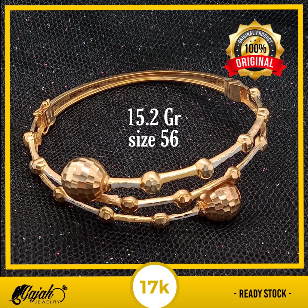 Gelang emas 17K - 15.2 gr kadar 750