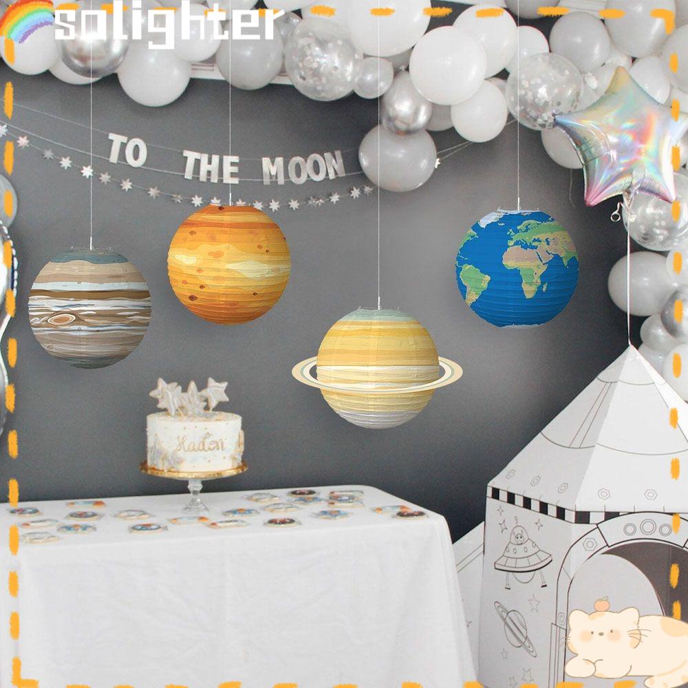 Solighter Festival Lantern Portable Solar System Planet Mid-Autumn Festival Lantern Persediaan Meriah Hadiah Festival Lampion Kertas Berbintang