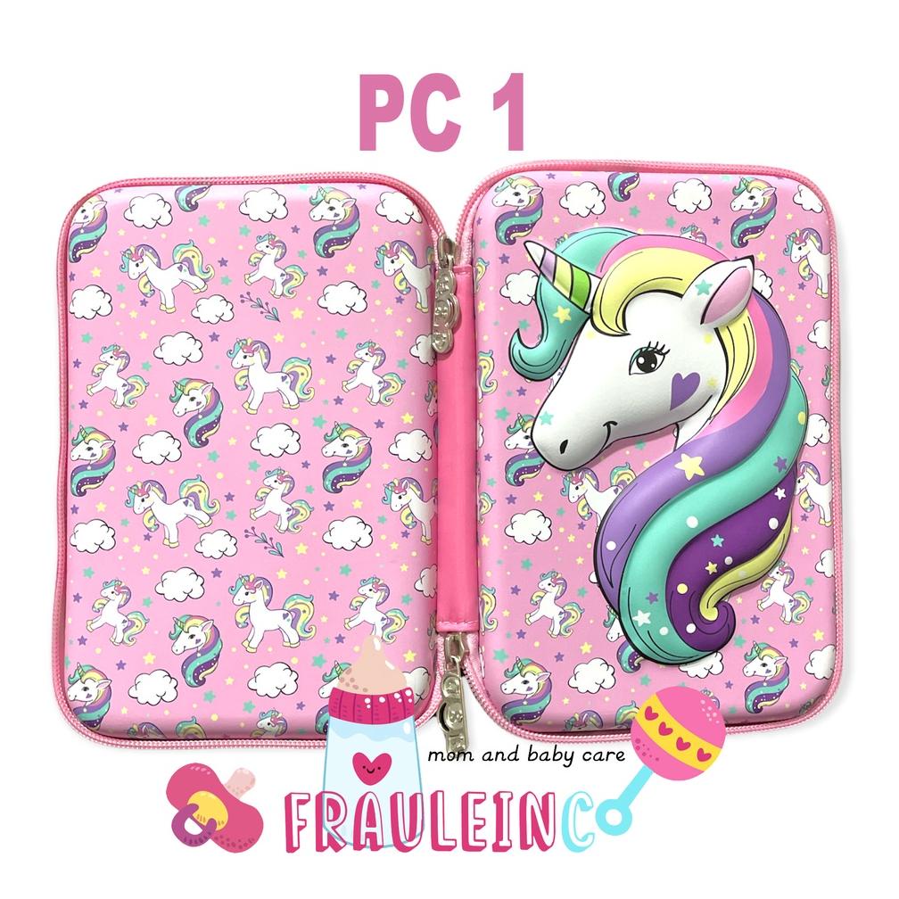 

r9✫Promo✯ *FRAULEINCO* GROSIR Pencil Case / kotak pensil EMBOSS 6D Unicorn, Lol, Frozen, Batman, Spiderman J35 ✫