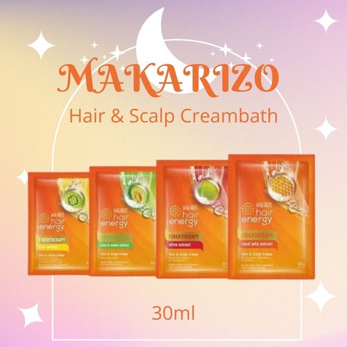 Makarizo Hair Energy Creambath Sachet 15gr 30gr / Makarizo Hair Energy Conditioning &amp; Shampoo - Fibertherapy