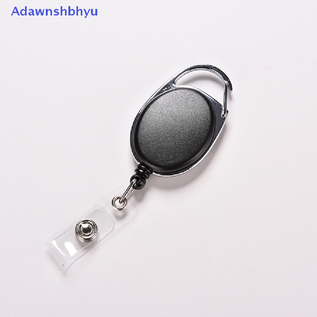 Adhyu Retractable Recoil ID Badge Lanyard Name Tag Kunci Card Holder Belt Klip Hitam ID