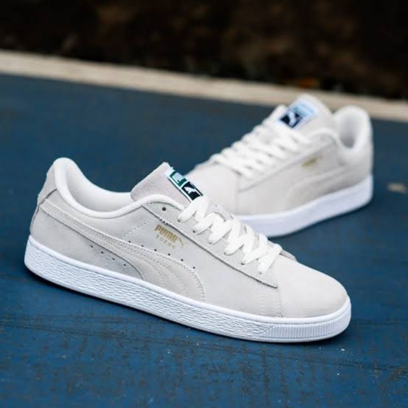 Sepatu PM Suede Cream White Original OEM Sneakers Pria