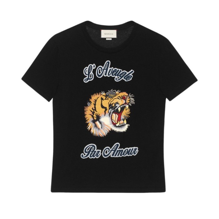 Gucci Tiger Patch Cotton Jersey T-shirt (100% Authentic)