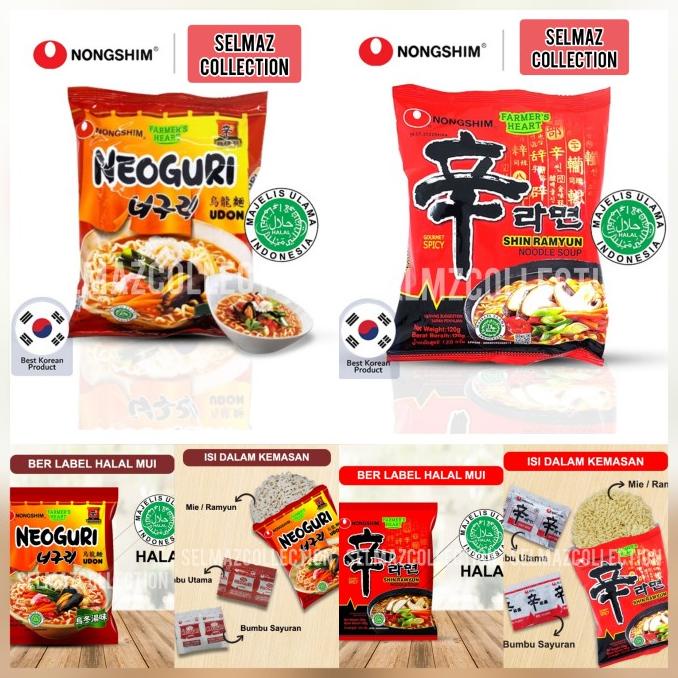 

nongshim shin ramyun 120gr dan Neoguri udon nongshim 120gr