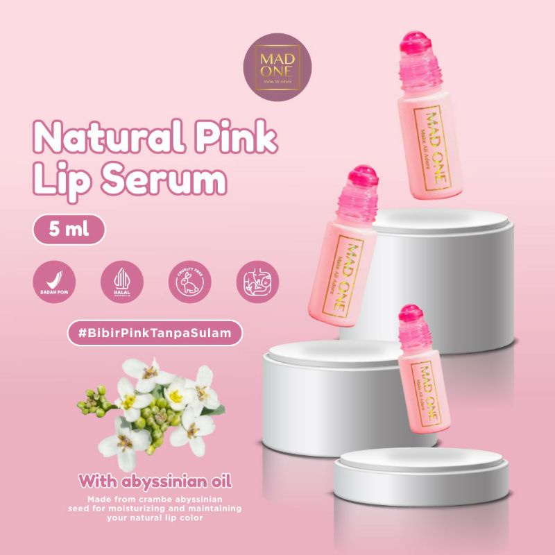 ★ BB ★ Mad One Natural Pink Lip Serum 5ml - Bibir Pink - Perawatan Bibir - Pencerah Bibir