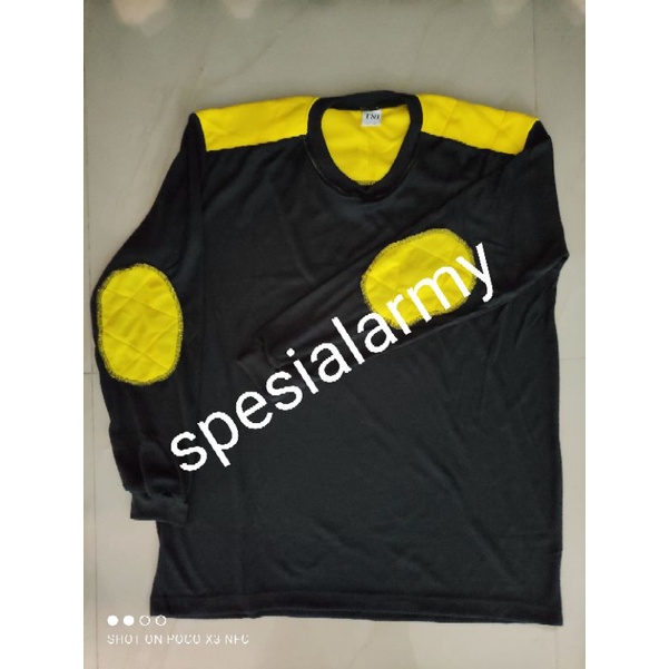 KAOS HITAM LENGAN PANJANG  KOMBINASI KUNING