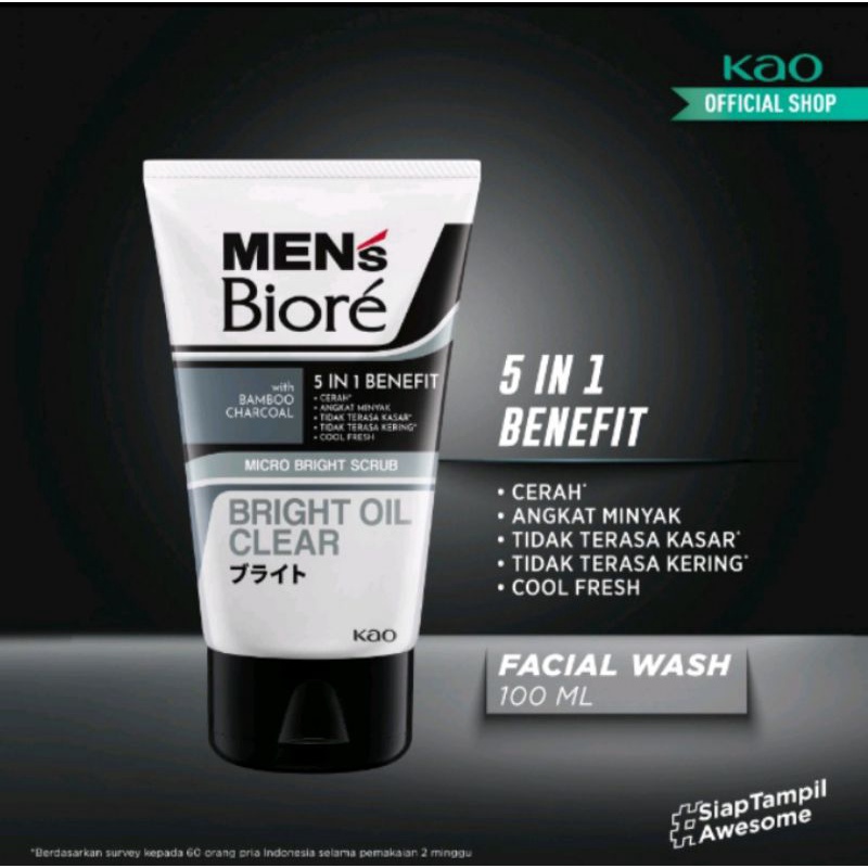 Mens Biore sabun muka pria 100 Ml