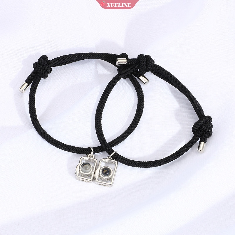 Fashion Baru Gelang Pasangan Tali Merah Dan Hitam Batu Proyeksi Magnet100Bahasa I Love You Valentine Day Bracelet [ZXL]