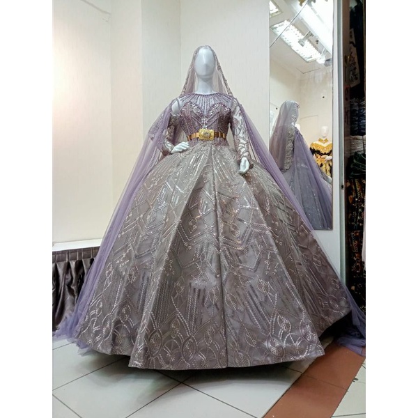SALE kebaya gaun pengantin BELINGBING ada ekor murah meriah)
