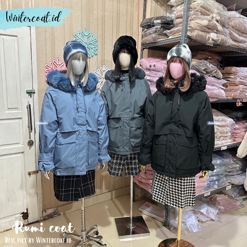 Coat winter wanita Rumi import mantel musim dingin cewek outer hangat gunung korean style thermal