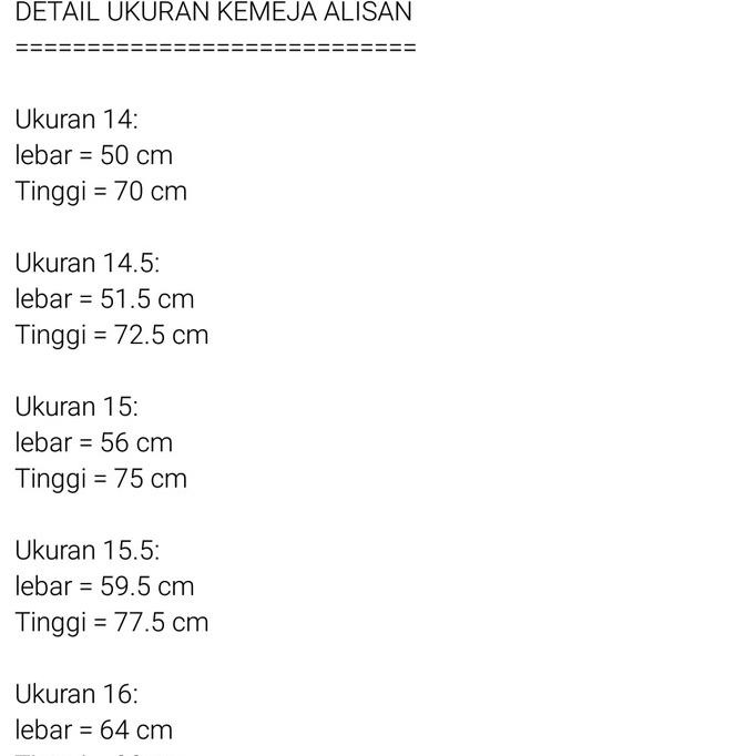 Kemeja Alisan polos putih lengan panjang