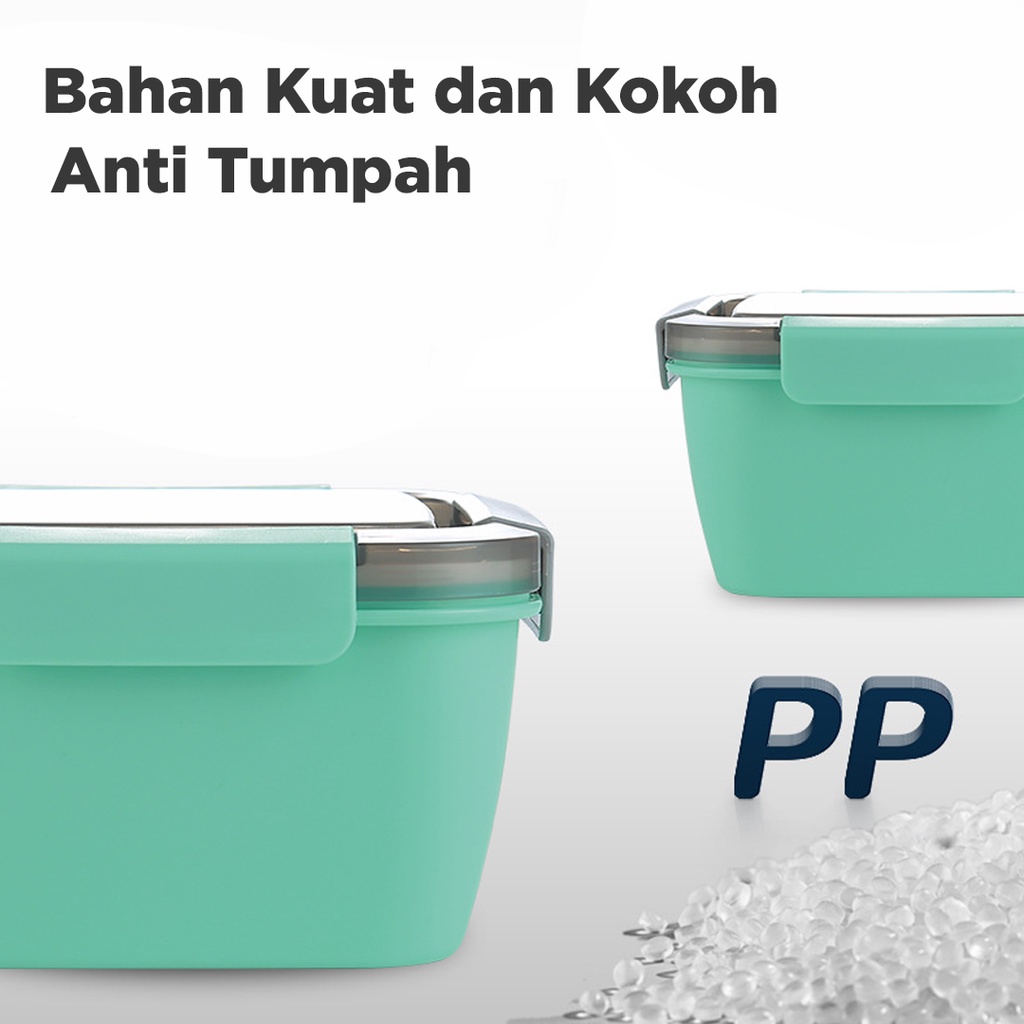 Lunch Box Tingkat dan 4 sekat | Kotak Bekal Bahan Plastik PP Kokoh