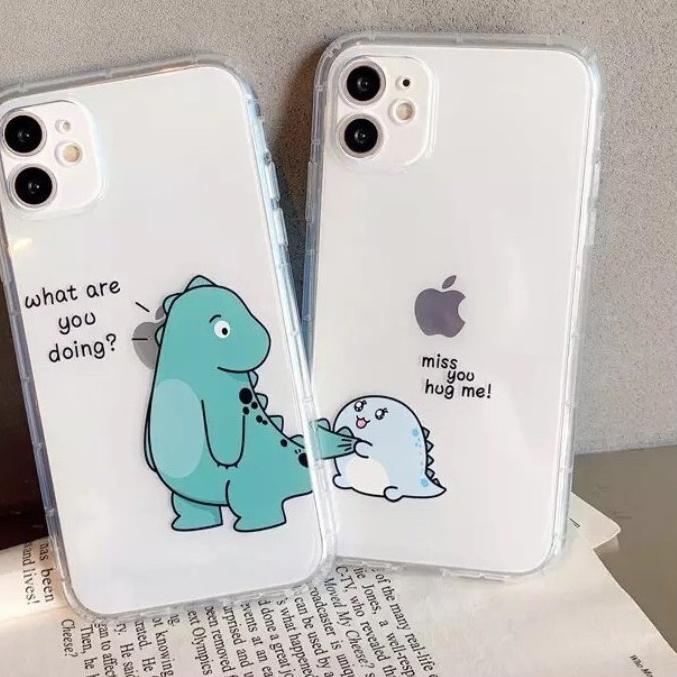 ₹ Dino couple printing anticrack case vivo Y53S 4G TI 5G V21E V23E y75 y15s y01 y15a y21 y91 y93 y95