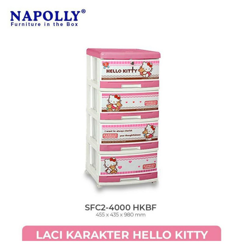 Napolly lemari plastik karakter/laci plastik serbaguna(khusus batam saja)