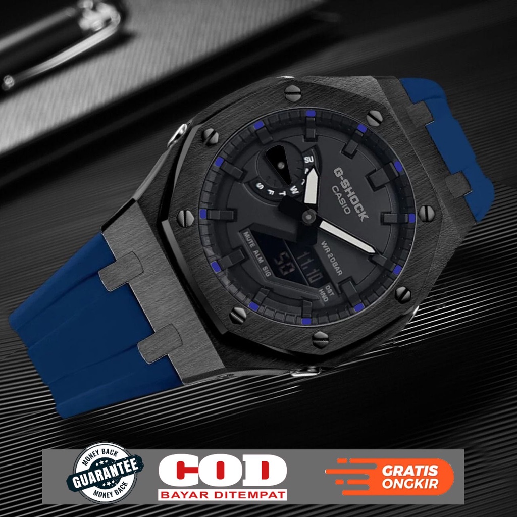 Casio G-shock AP Rubber Black Stainless Gen 3 - Blue Steel