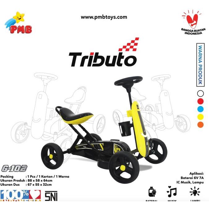 Mainan Anak Mobil Aki Gokart Pmb G102 Tributo G 102 (Toko Broer) #Original