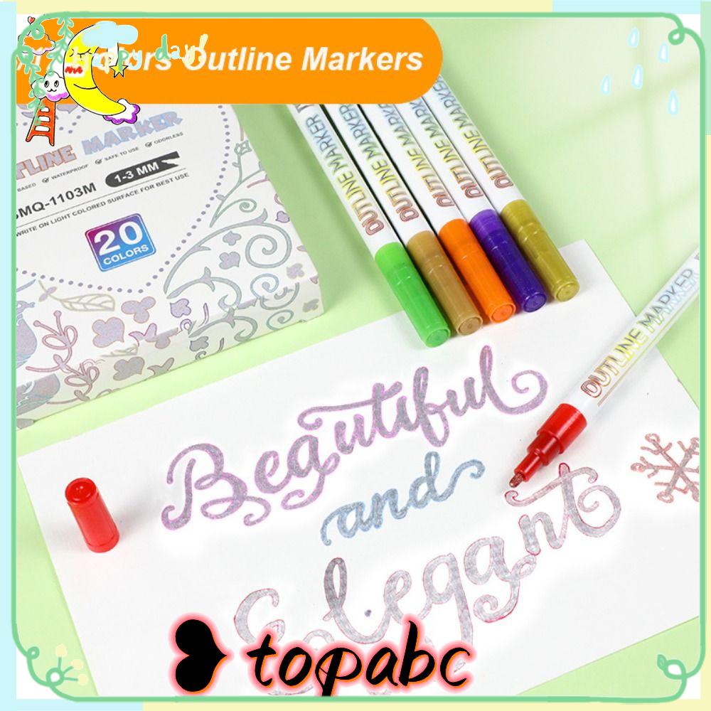 Top 8/12PCS Double Line Pen Graffiti DIY Natal Cat Air Tangan Dicat Magic Contour Stabilo Pen