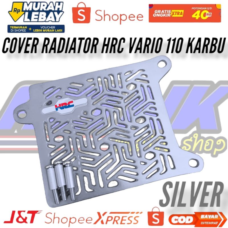 Cover radiator hrc vario 110 cnc vario karbu almunium / tutup cover radiator vario 110 cnc almunium