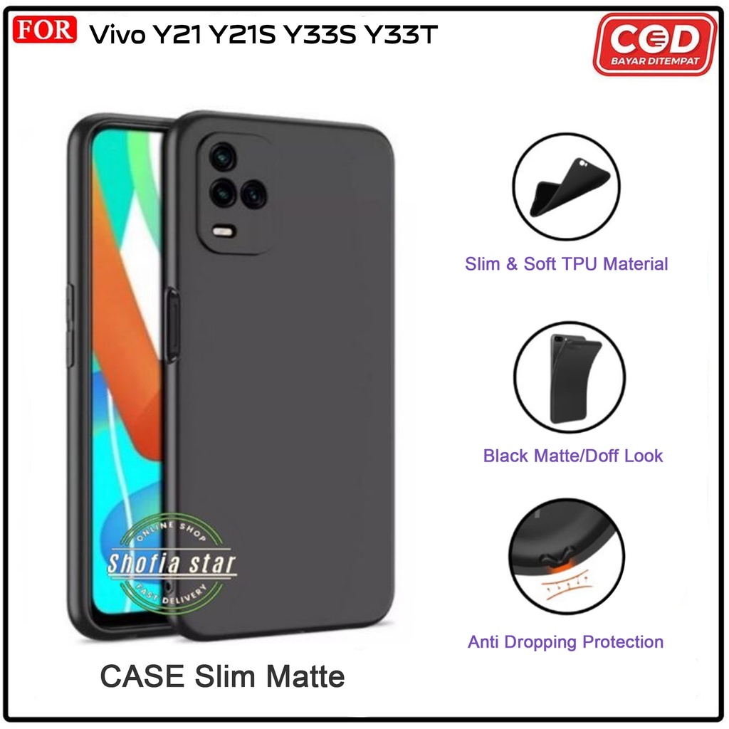 Case VIVO  Y21 Y21A Y21T Y33s Y33t T1 5G T1 PRO 5G Y75 5G Y21S Y20 Y12S Y20S Y15S V23 5G Y01 SoftCase Slim Black Premium Protect Kamera
