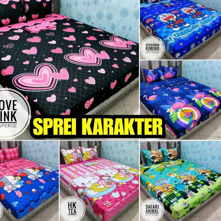 SPREI KARAKTER . Sprei Doraemon Sprei Hello Kitty Sprei Kartun Sprei Homemade Murah