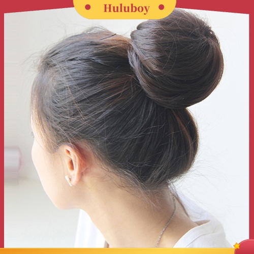 1 Pc Wig Rambut Palsu Extension Bun Bahan Serat Sintetis Untuk Wanita