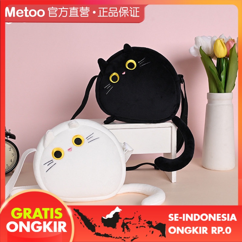 Tas Anak  MeToo MeToo Hitam  Putih Kucing Tas Kecil Tren Ponsel Keren Tas Kartun Perubahan Dompet Me
