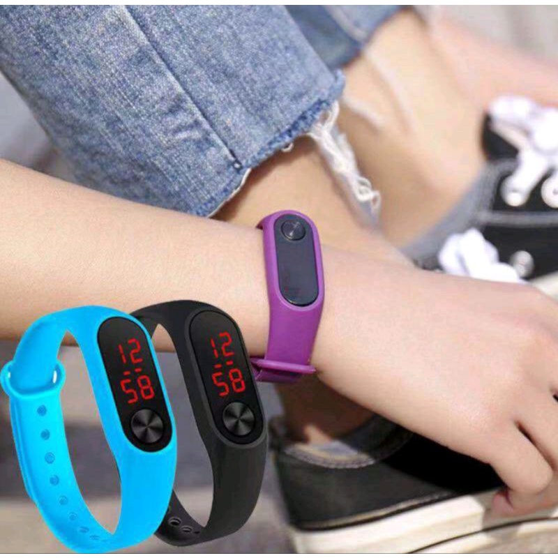 Jam Tangan Digital LED Sport Karet Wanita Dan Pria Murah (009R)