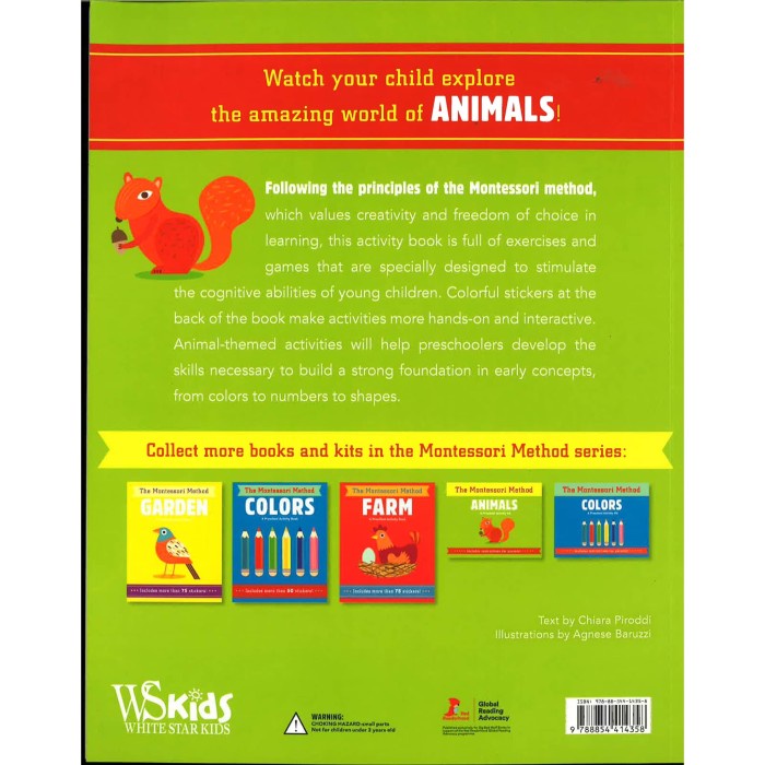 THE MONTESSORI METHOD : ANIMALS (BOOK)