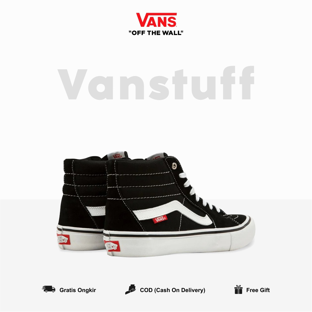 SK8 Hi Pro Black White Pria Wanita Original 100% BNIBWT Global Market Vanss SK8 High Black White Pro Ori