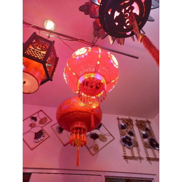 Lampion Putar LED Fu Hoki / Lampu Lampion Hoki LED Putar / Tenlung Imlek LED / Lentera CNY LED