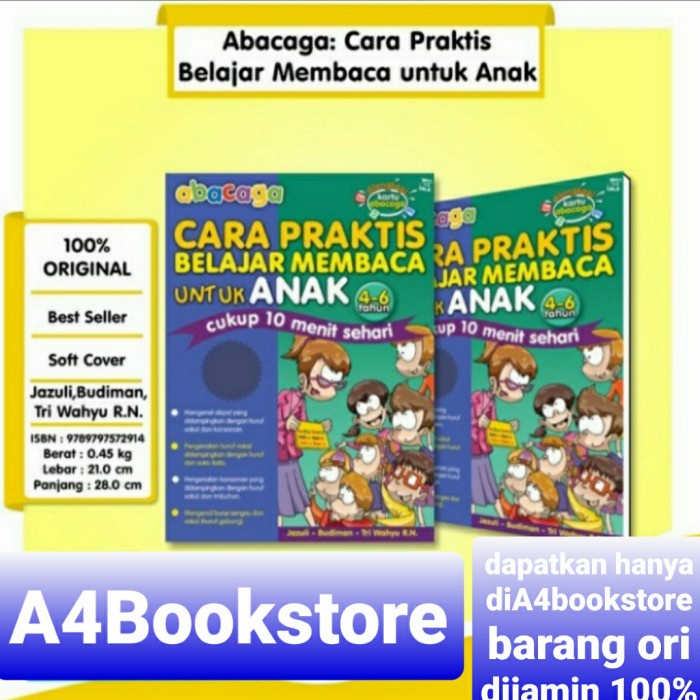 BUKU ABACAGA CARA PRAKTIS BELAJAR MEMBACA UNTUK ANAK