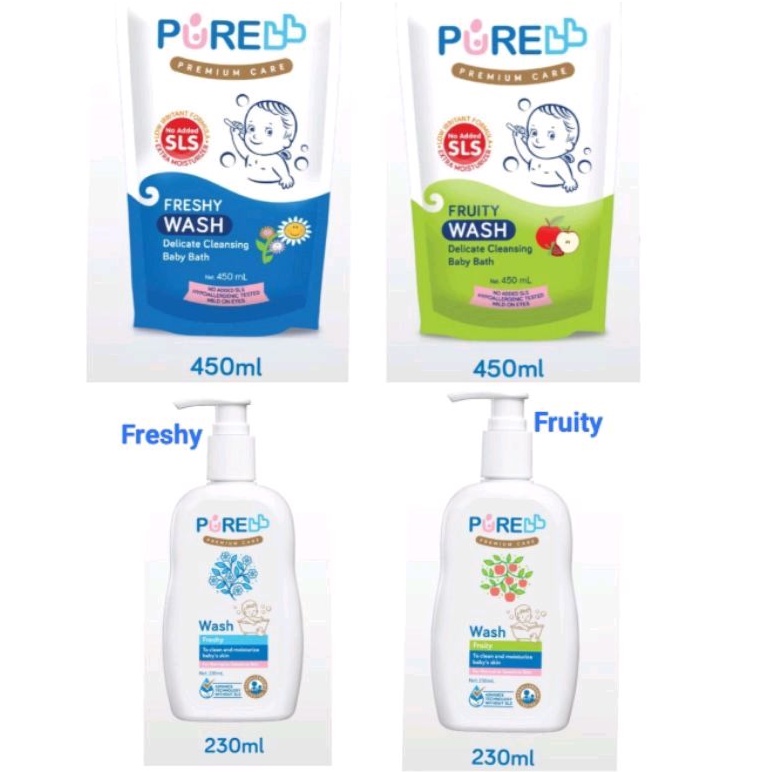 Pure Baby Body Wash Freshy Fruity - Purebaby Bath Wash - Purebb Sabun Mandi Badan Bayi