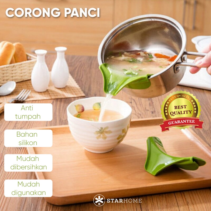 Corong Panci Anti Tumpah Corong Silikon Panci Wajan Penggorengan Anti Panas Corong Kuali